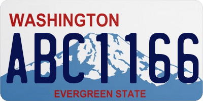 WA license plate ABC1166