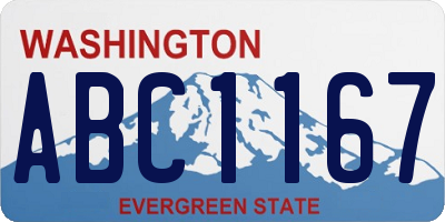 WA license plate ABC1167