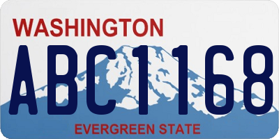 WA license plate ABC1168