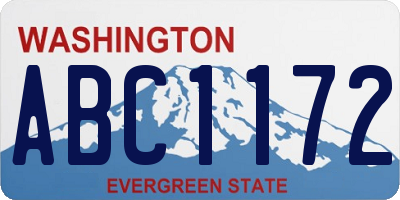 WA license plate ABC1172