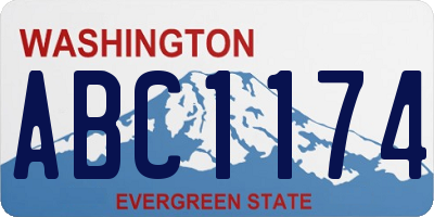 WA license plate ABC1174