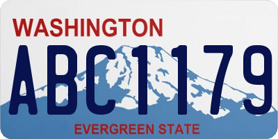 WA license plate ABC1179