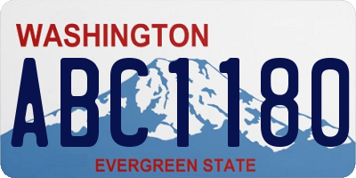 WA license plate ABC1180