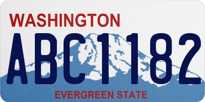WA license plate ABC1182