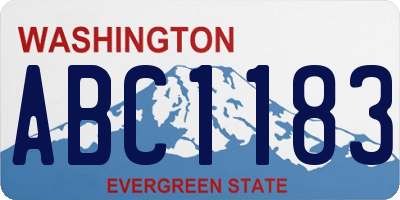 WA license plate ABC1183