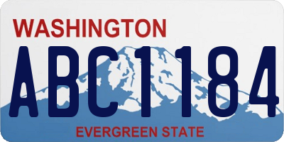 WA license plate ABC1184