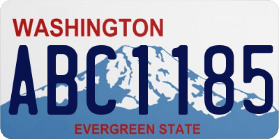 WA license plate ABC1185