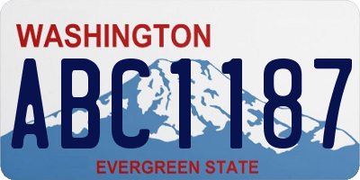 WA license plate ABC1187