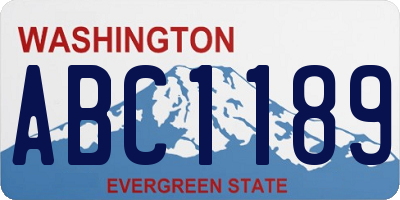 WA license plate ABC1189