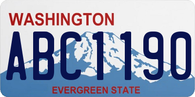 WA license plate ABC1190