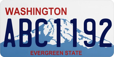 WA license plate ABC1192