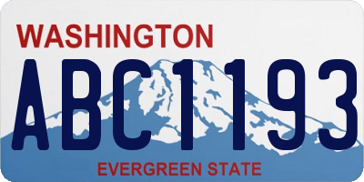 WA license plate ABC1193