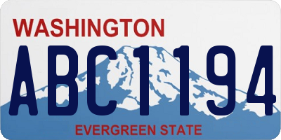 WA license plate ABC1194