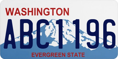 WA license plate ABC1196