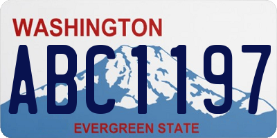 WA license plate ABC1197
