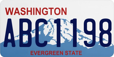 WA license plate ABC1198