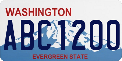 WA license plate ABC1200
