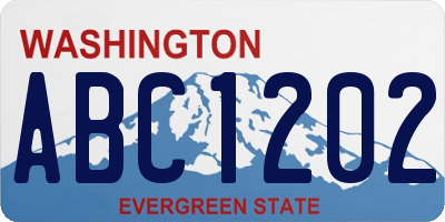 WA license plate ABC1202