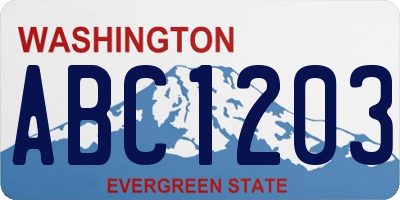 WA license plate ABC1203