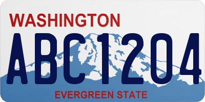 WA license plate ABC1204