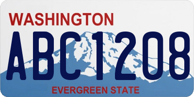 WA license plate ABC1208