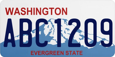 WA license plate ABC1209