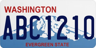 WA license plate ABC1210