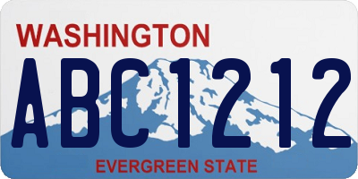 WA license plate ABC1212