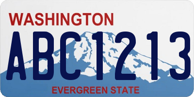 WA license plate ABC1213
