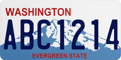 WA license plate ABC1214