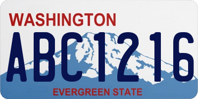 WA license plate ABC1216