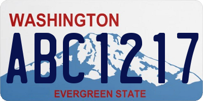 WA license plate ABC1217