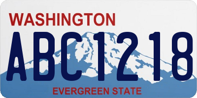 WA license plate ABC1218