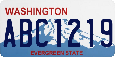 WA license plate ABC1219