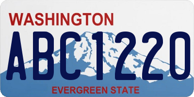 WA license plate ABC1220