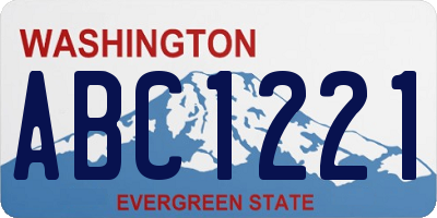 WA license plate ABC1221