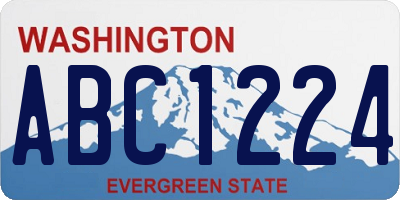 WA license plate ABC1224
