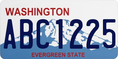 WA license plate ABC1225