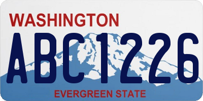 WA license plate ABC1226