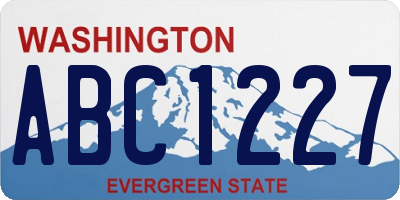 WA license plate ABC1227
