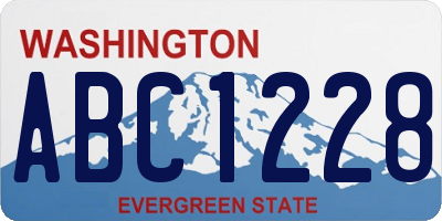 WA license plate ABC1228