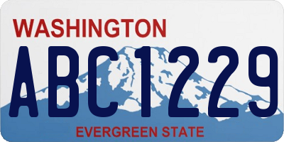 WA license plate ABC1229