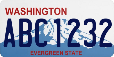 WA license plate ABC1232