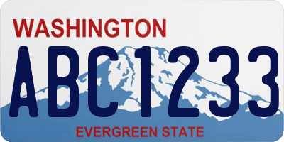 WA license plate ABC1233