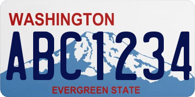 WA license plate ABC1234