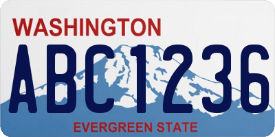 WA license plate ABC1236