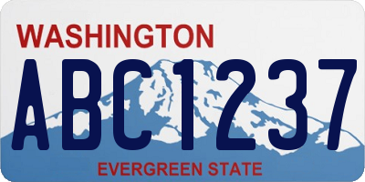 WA license plate ABC1237