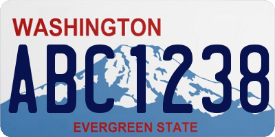 WA license plate ABC1238