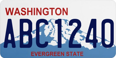 WA license plate ABC1240