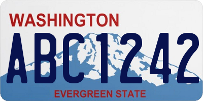 WA license plate ABC1242